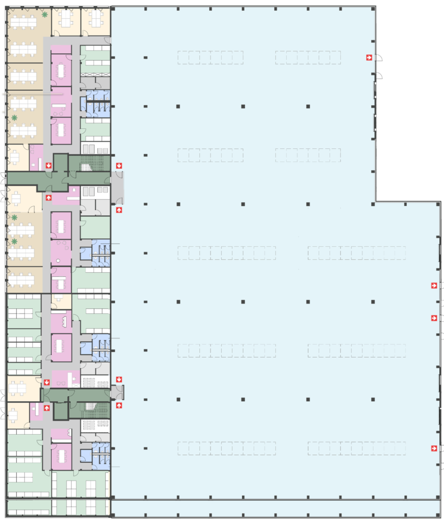 Grundriss Use Case  <br />
Produktion + Büro